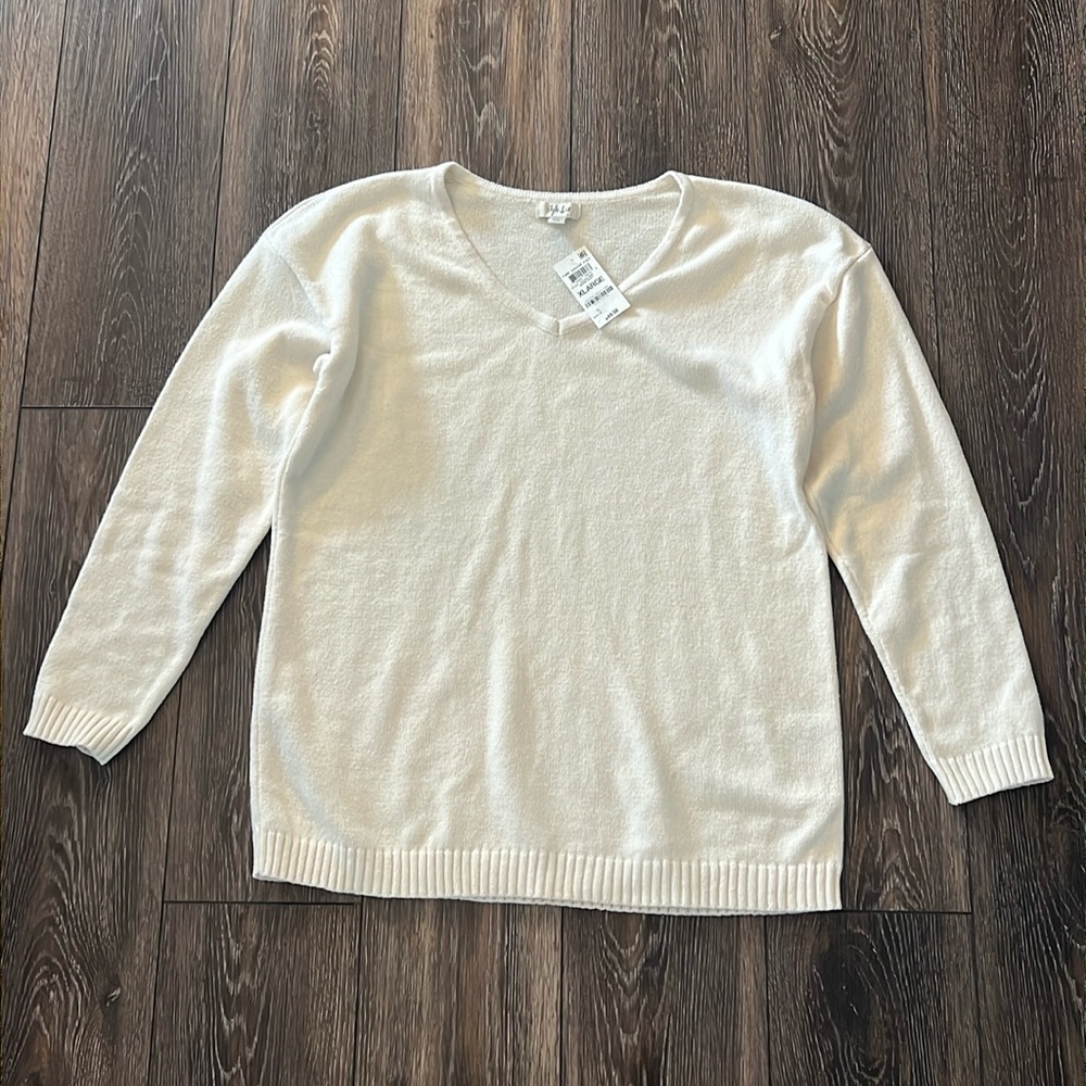 NWT Style & Co Warm Ivory Pullover Sweater Womens Size XL